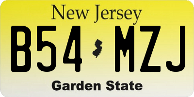 NJ license plate B54MZJ