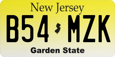 NJ license plate B54MZK