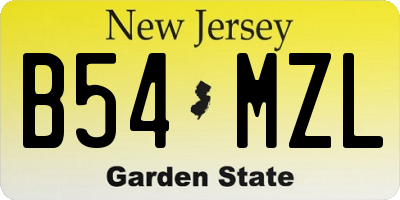 NJ license plate B54MZL