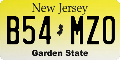 NJ license plate B54MZO