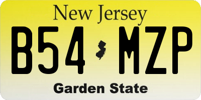 NJ license plate B54MZP