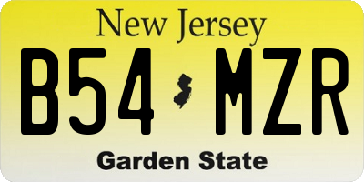 NJ license plate B54MZR