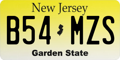 NJ license plate B54MZS
