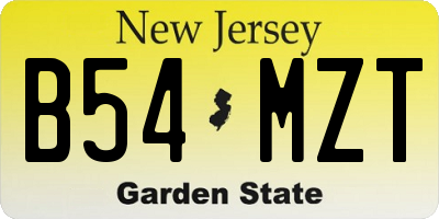 NJ license plate B54MZT