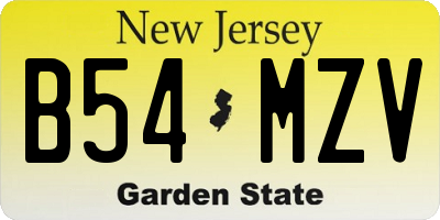 NJ license plate B54MZV