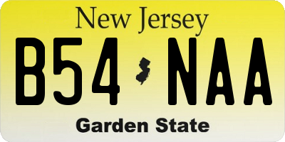 NJ license plate B54NAA