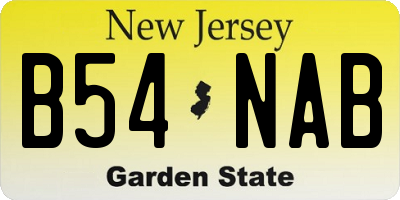 NJ license plate B54NAB