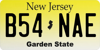 NJ license plate B54NAE