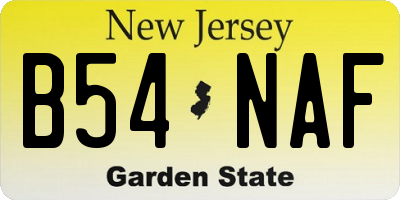 NJ license plate B54NAF
