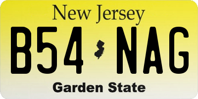 NJ license plate B54NAG
