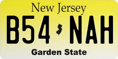 NJ license plate B54NAH