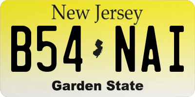 NJ license plate B54NAI