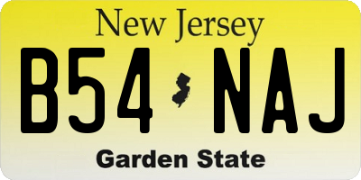 NJ license plate B54NAJ