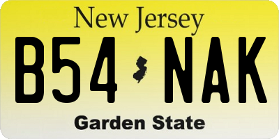 NJ license plate B54NAK