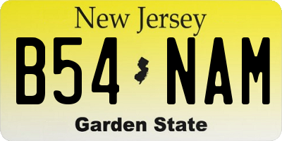 NJ license plate B54NAM