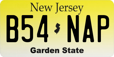 NJ license plate B54NAP
