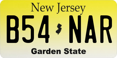 NJ license plate B54NAR