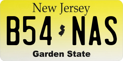 NJ license plate B54NAS
