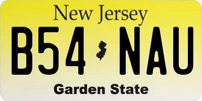 NJ license plate B54NAU