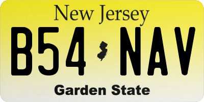 NJ license plate B54NAV