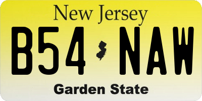 NJ license plate B54NAW