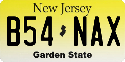 NJ license plate B54NAX