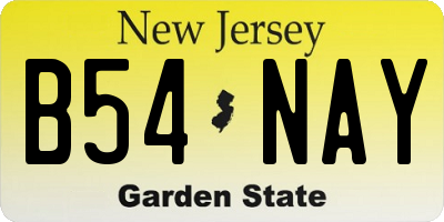NJ license plate B54NAY