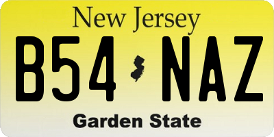 NJ license plate B54NAZ
