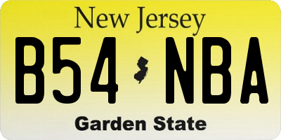 NJ license plate B54NBA