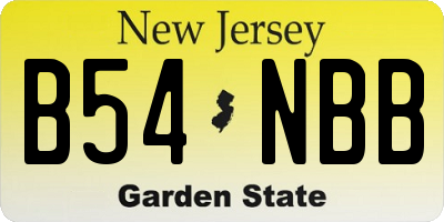 NJ license plate B54NBB