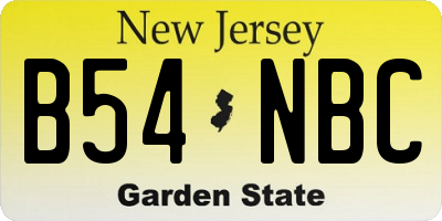 NJ license plate B54NBC