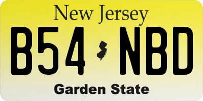 NJ license plate B54NBD