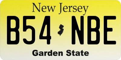 NJ license plate B54NBE