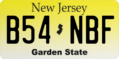 NJ license plate B54NBF