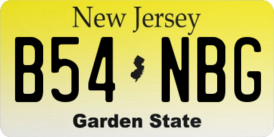 NJ license plate B54NBG