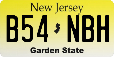 NJ license plate B54NBH