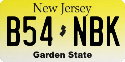 NJ license plate B54NBK