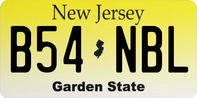 NJ license plate B54NBL