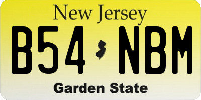 NJ license plate B54NBM