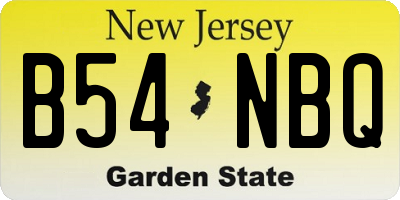 NJ license plate B54NBQ