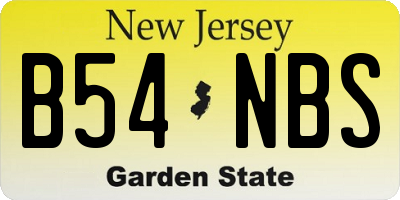 NJ license plate B54NBS