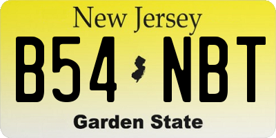 NJ license plate B54NBT