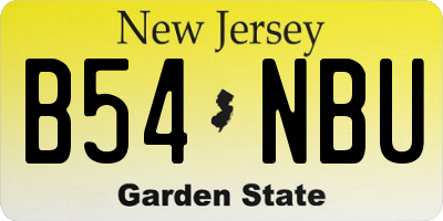 NJ license plate B54NBU
