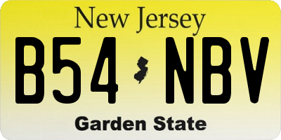 NJ license plate B54NBV