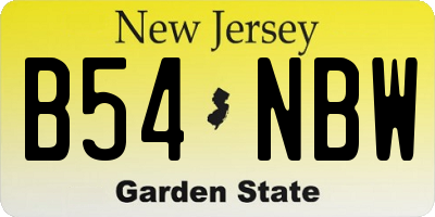 NJ license plate B54NBW