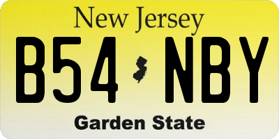 NJ license plate B54NBY