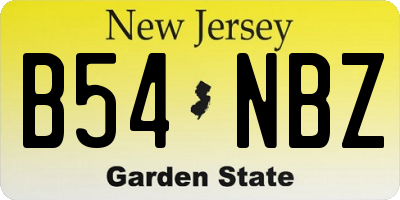 NJ license plate B54NBZ