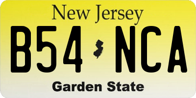 NJ license plate B54NCA
