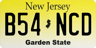 NJ license plate B54NCD