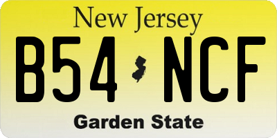 NJ license plate B54NCF